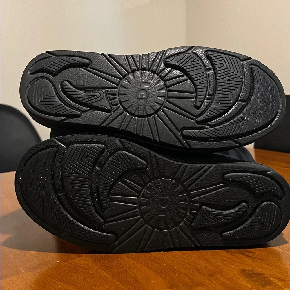 UGG Classic Tall Black Suede Boots with Metal Logo US Women's Size 7 - Picture 15 of 16